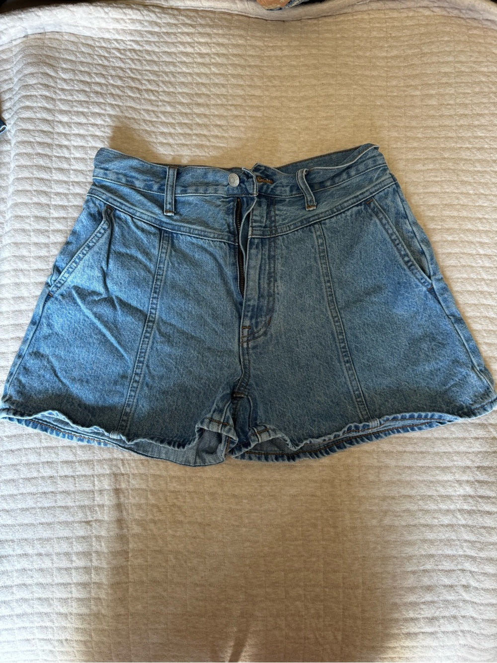 Madewell Light Blue High-Rise Denim Shorts